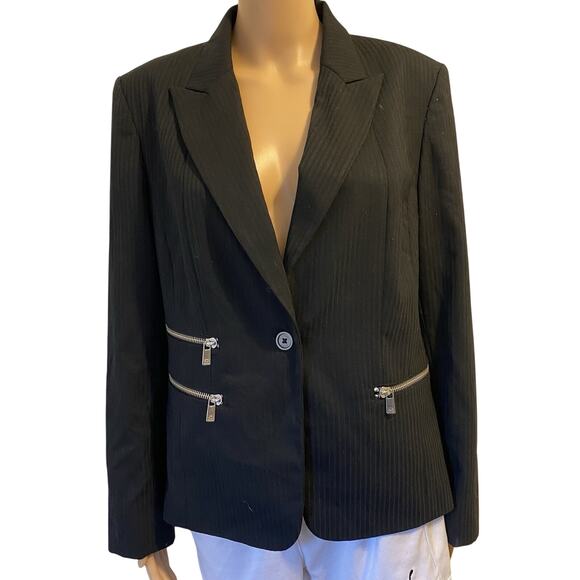 Vintage Michael Kors Wool Blend 1Button Blazer Jacket Women 10 Career Work Wear - Picture 1 of 10